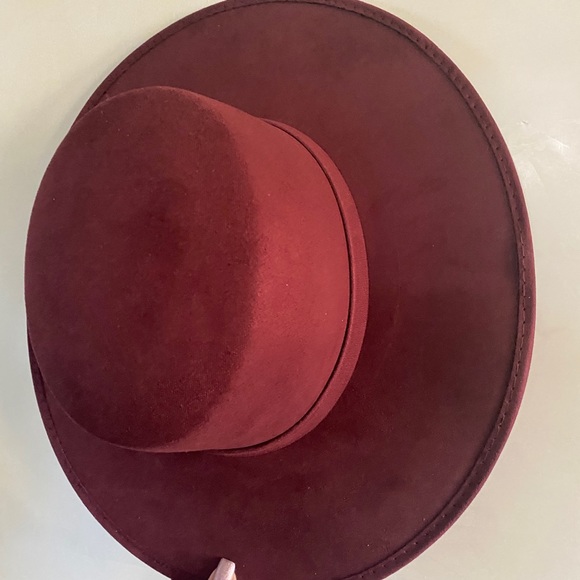 Melissa Cordobés Suede wide Brim Hat Burgundy